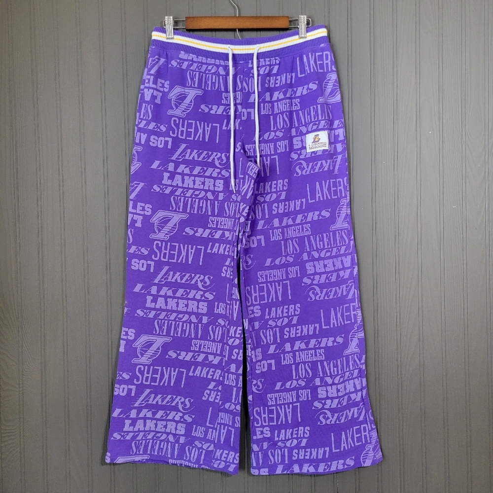 NBA Los Angeles Lakers Wide-Leg Graphic Lounge Sweatpants Purple Women's Large